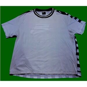 Nike Sportswear NSW Men's Plaid Mesh TShirt Size XL White Black Checkered Jersey